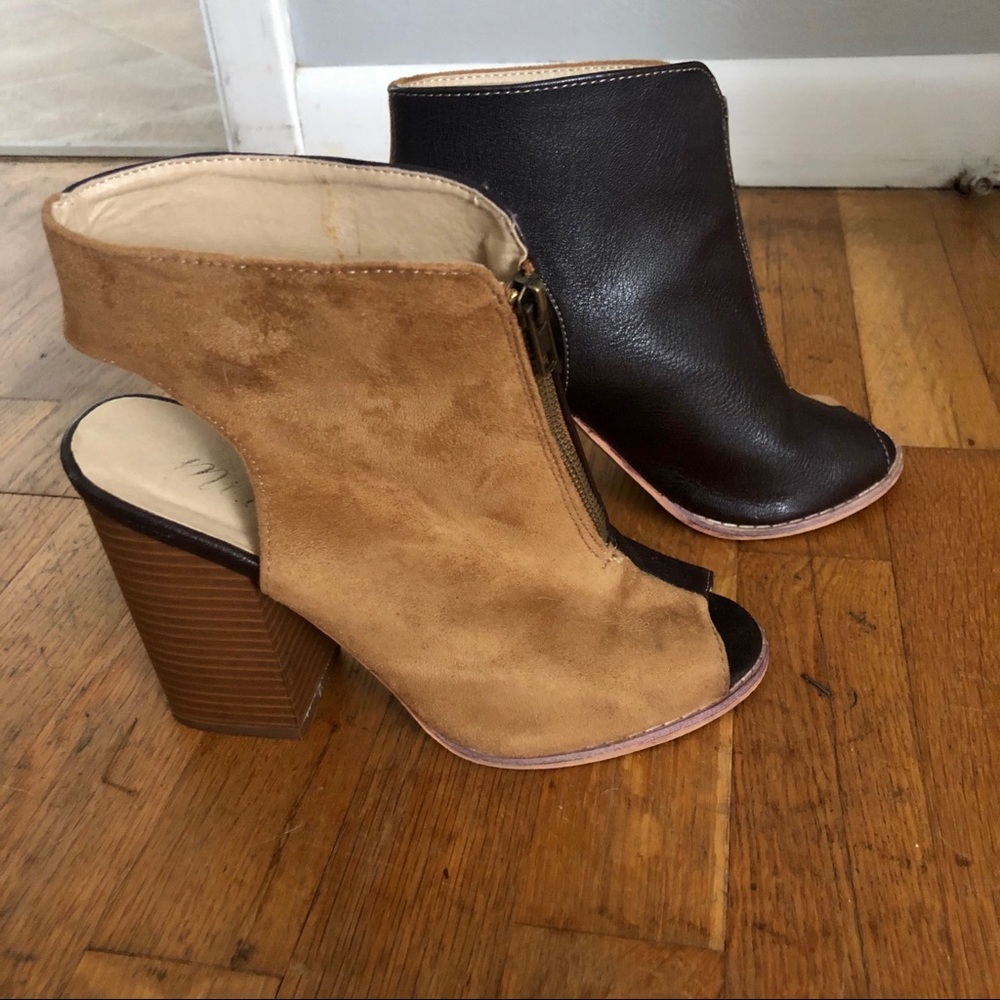 Brown Two Toned Booties